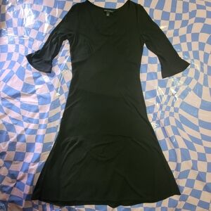 Banana Republic Size Small Whimsigoth Solid Black Women's Dress EUC